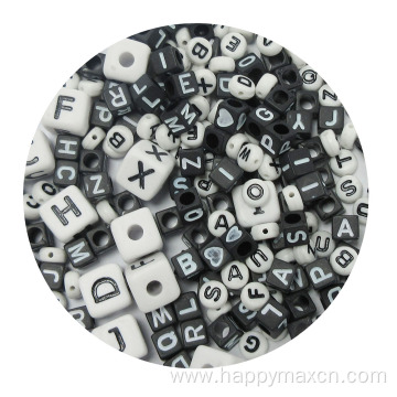 Assorted enamel alphabet letter beads cube